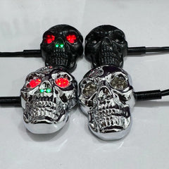 Special Decoration Fancy Stylish Skull Shape Motorcycle Indicators | Pack of 2 | Black