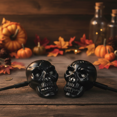 Special Decoration Fancy Stylish Skull Shape Motorcycle Indicators | Pack of 2 | Black
