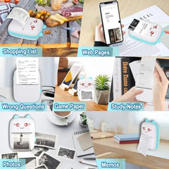 Meow Pocket Printer, Mini Bluetooth Photo Printer, Pocket Printer With Thermal Paper Roll, Wireless Mini Printer For Memo Receipt Label Notes, Thermal ...