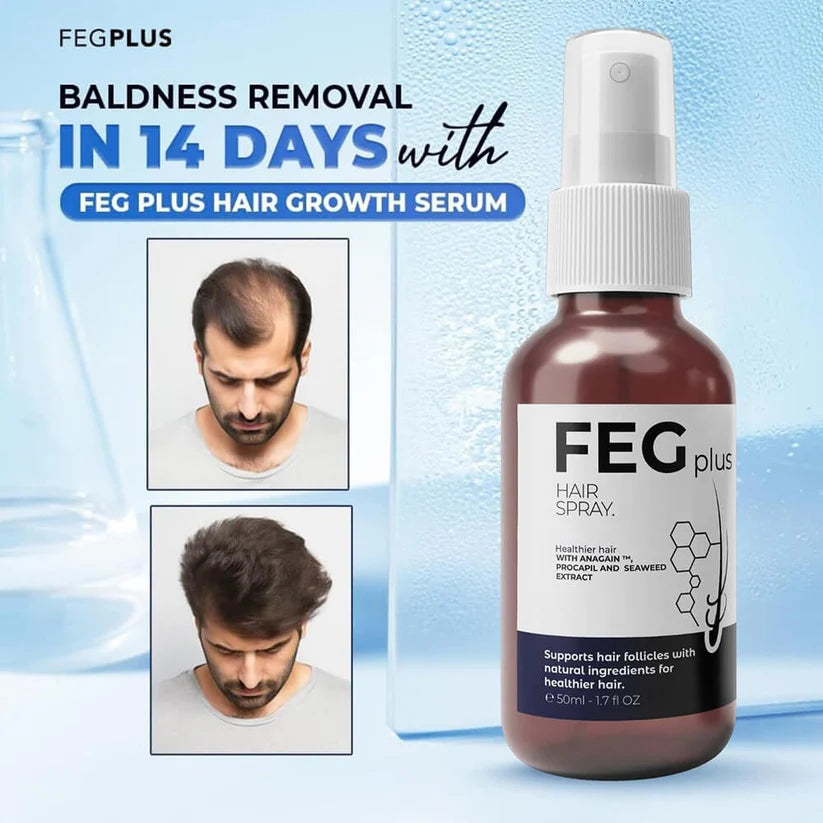 💯Original FEG PLUS Hair Growth SERUM and SPRAY 50ml - For Men and Women