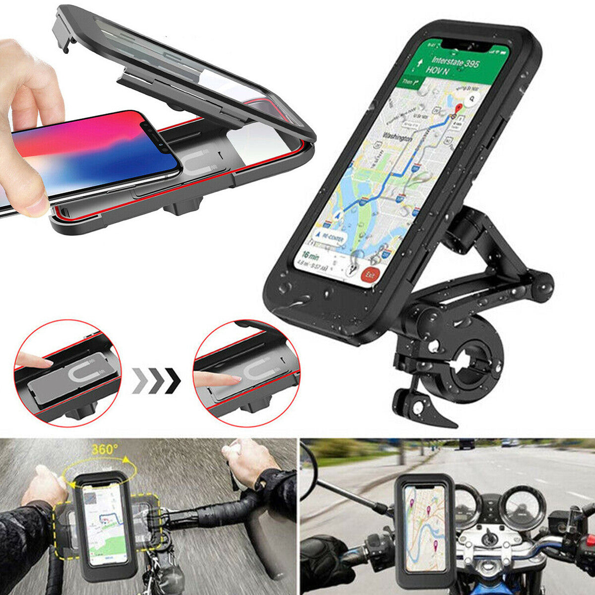Rain-proof Phone Holder Bike Phone Mount for Motorcycle Universal